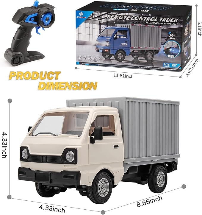 RC Car 1/16 RC Drift Car RTR Remote Control Racing Pickup Truck 2WD Truck Drift Crawler Off Road 2.4G with Spray Music and Light Vehicle Hobby Grade Toy Model for Kids and Adult (White-2)