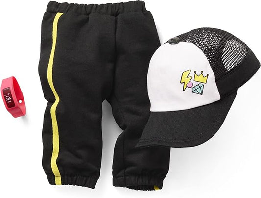 American Girl Truly Me 18-inch Doll Accessories Black Joggers, Baseball Cap, and Fitness-Style Watch, For Ages 6+