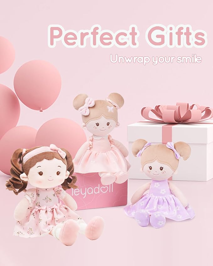 Soft Baby Doll Toys (16''), My First Baby Rag Doll for 1 Year-Old Girl Birthday Gift, Christmas Plush Toys Gift for Toddler Kids Infants -Princess Breeze