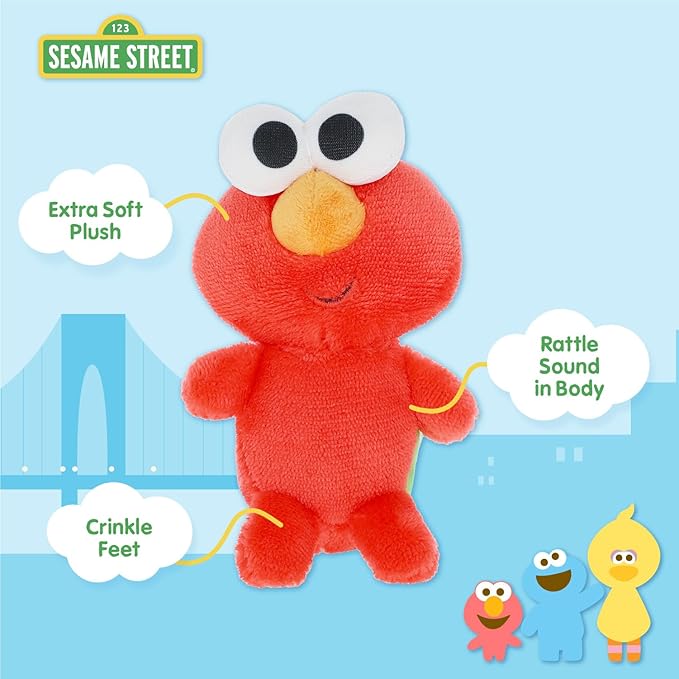 Kids Preferred Sesame Street Elmo, Cookie Monster, Abby Cadabby & Big Bird Plush Toys for Toddlers 1-3, Stuffed Animal Toys