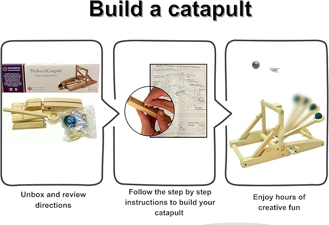 PATHFINDERS STEM Kit – Medieval Catapult kit| Trebuchet Science Kits for Kids Age 8-10 10-14 | stem Kits for Kids Age 12-14 Physics Toys | Kids Engineering kit | Learning Resource