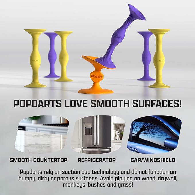 Popdarts Pro Pack Game Set (Purple and Yellow) - Indoor, Outdoor Suction Cup Throwing Game - Competition with a POP