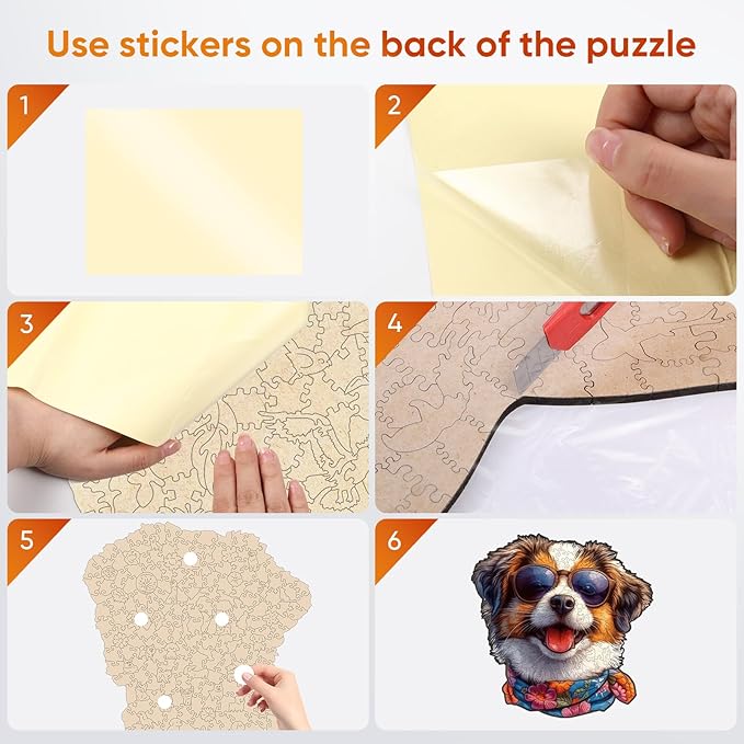 Dog Puzzles for Adults, Cool Collie Wooden Puzzles 200 Pieces, Cute Puppy Animal Jigsaw Puzzle Creative Birthday Gifts for Kids, Family Game 11.3 * 11.4in