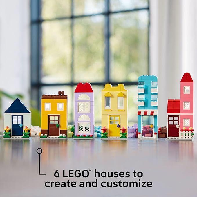 LEGO Classic Creative Houses Brick Building Set for Kids, Toy House Gift with Accessories and Doll Houses, Creative Toy for Young Builders, Boys and Girls Ages 4 and Up, 11035