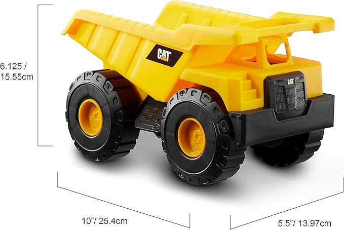CAT Construction Toys, 2 Pack 10" Construction Fleet Toy Trucks with Articulated Parts, Fun and Durable for Indoor/Outdoor Use, Ages 2+