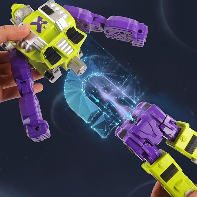 MIEBELY Toddler Robot Vehicles Set - 4Pcs Transforming Robots Toys for Kids - Magnetic Toys with Sturdy Connectors, Easy DIY Assembly Function - 4-in-1 Educational STEM for 3 4 5 6 Year Old Boys