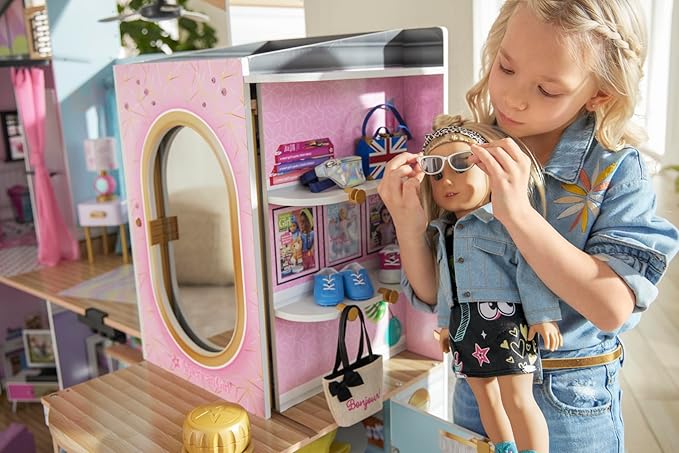 American Girl Truly Me 18-inch Doll Accessories Jean Jacket, Printed Purse, and Leopard-Print Headband, For Ages 6+