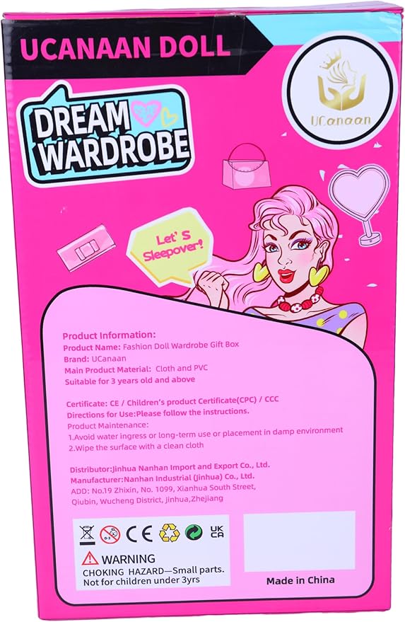 UCanaan Girl Doll and Closet Set with Doll Clothes and Accessories Items Including Fashion Dolls, Dressand Many Other Accessories (Refer Picture Shows),Best Gitfs for Girls Christmas Birthday