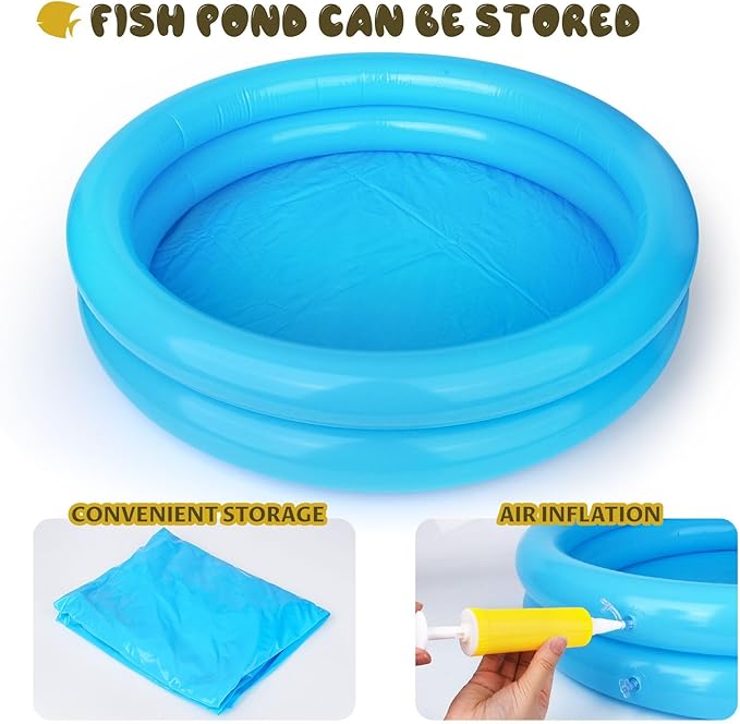 Magnetic Fishing Game 45 PC Ocean Sea Floating Fish Colorful Animals with Net Portable Storage Bag | Kiddie Pool Bathtub Game for Age 3 4 5 6 Year Kids Toddler(XX-Large Set)