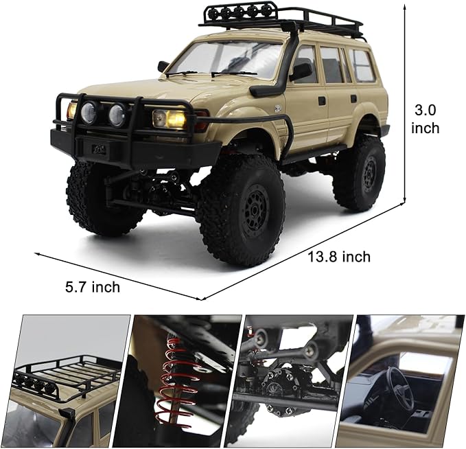 Remote Control Truck for LC80 Model, Rc Truck 4WD SUV RC Rock Crawler 4x4 Off Road Vehicle Car with Snorkel Hood&Luggage Rack Kids Hobby Toy RC Crawler