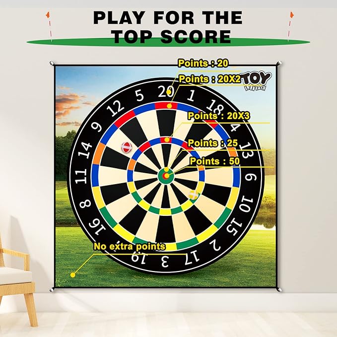 TOY Life Chipping Golf Game Mat Indoor Outdoor Games for Adults and Family Kids Outdoor Play Equipment Stick Chip Game Indoor Golf Set Backyard Games Outdoor Toys for Kids