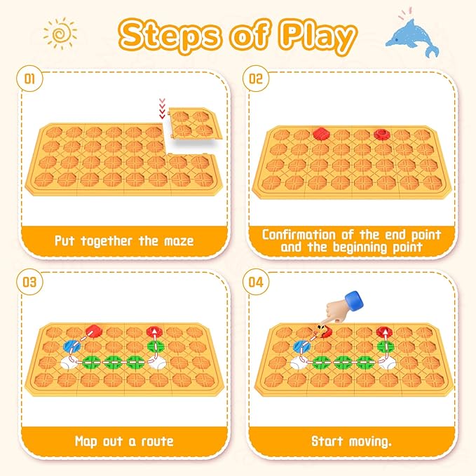 Logic Road Builder Games Toys: STEM Toys for 4 Year Old Kids Montessori Board Game Brain Teaser Puzzles Preschool Learning Activities Educational Toy for Toddler Ages 3 5 6 7 8-12 Boys Girls Gifts