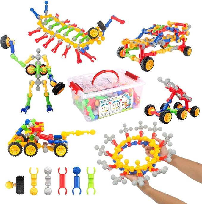 Building Blocks for Kids, 170 Pcs STEM Toys for Boys and Girls, Safe and Creative Toy for Age 3+, Educational Activities