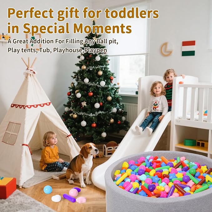 STARBOLO Ball Pit Balls for Toddlers - Colorful 150 Ball Pit Balls Crush Proof Plastic Toy Balls for Toddlers Ball Pits, Ball Pit Play Tent, Baby Pool Water Toys(Rainbow Colors)