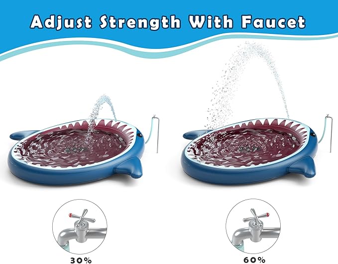 Jasonwell Inflatable Kiddie Pool Sprinkler: Splash Pad for Kids Toddlers 71-Inch 3-in-1 Children Ball Pit Shark Baby Wading Pool Outdoor Swimming Pool Summer Water Toys for Boys Girls Dogs