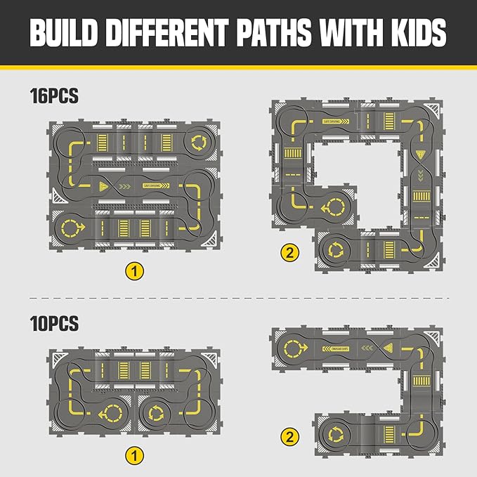 Large Puzzle Race Car Track Set for Toddlers Kids, Puzzle Tracks Car Play Set, Race Tracks Toys for Toddler Boys 3 4 5 6 Year Old Car Track Toys Birthday Gifts for Boys Age 3-5 4-6