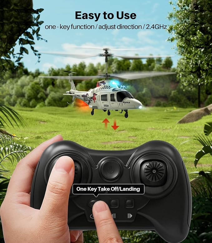 SYMA Remote Control Helicopter - S53H Rescue RC Helicopters with Upgraded Protection System, Lifelike Simulation, Easy to Fly, Educational Toy & Gift for Boys Girls Beginners