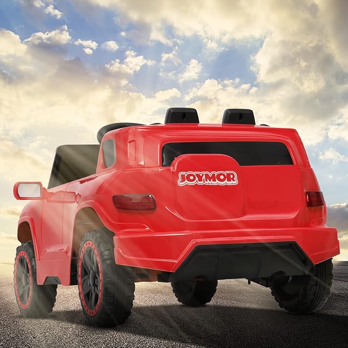 VALUE BOX Electric Remote Control Truck, Kids Toddler Ride On Cars 6V Battery Motorized Vehicles Children's Best Toy Car Safe with 3 Speeds, Music, seat Belts, LED Lights and Realistic Horns (Red)