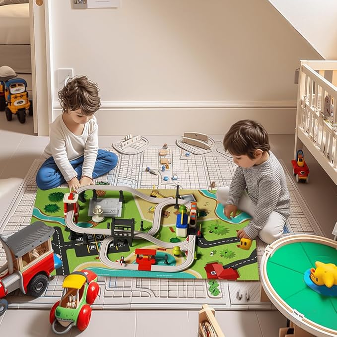 57 pcs High-Speed Train Set for Urban Rail Adventure, Magnetic Connection Train for Boys & Girls, Train Track for 3-7 Years Old Toddlers & Kids, Railway Set Christmas Toys for Kids