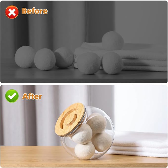 SUBEKYU Dryer Ball Holder for Laundry Room Organization,0.85 Gallon Laundry Pods Container ,Plastic Dishwasher Pods Dispenser,Laundry Pods Holder Dispenser,Laundry Room Organizer(No Dryer Balls)