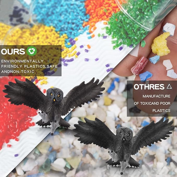 Woodland Animals Figures Playset 9PCS Forest Animal Figurines Toys Set Plastic Animals Figure Bear,Peacock Crocodile,Arctic Fox Figure