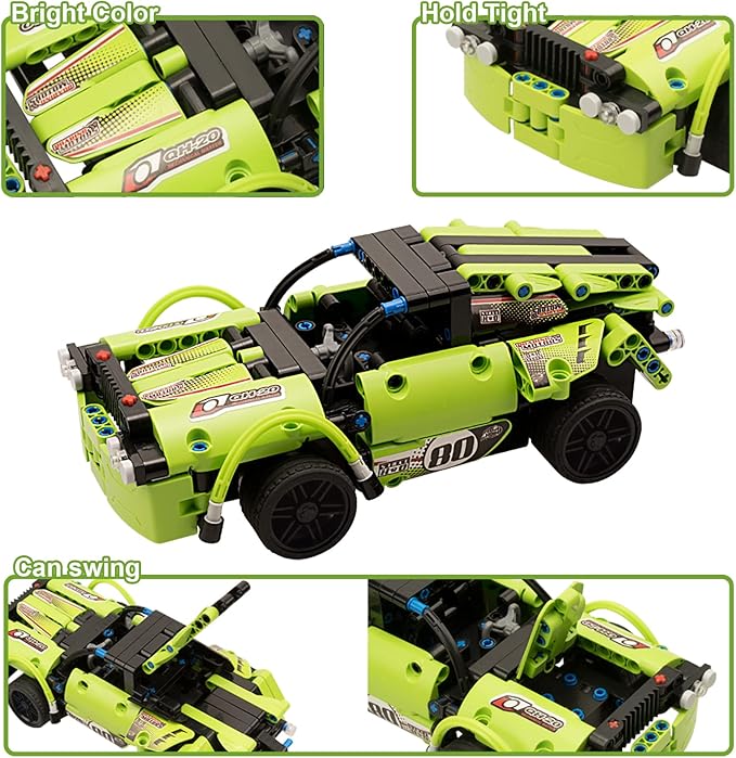 STEM Building Toys for Kids with 2-in-1 Remote Control Racer Snap Together Engineering Kits Early Learning Racecar Building Blocks - Best Gift for 6 7 8 9+Year Old Boys and Girls