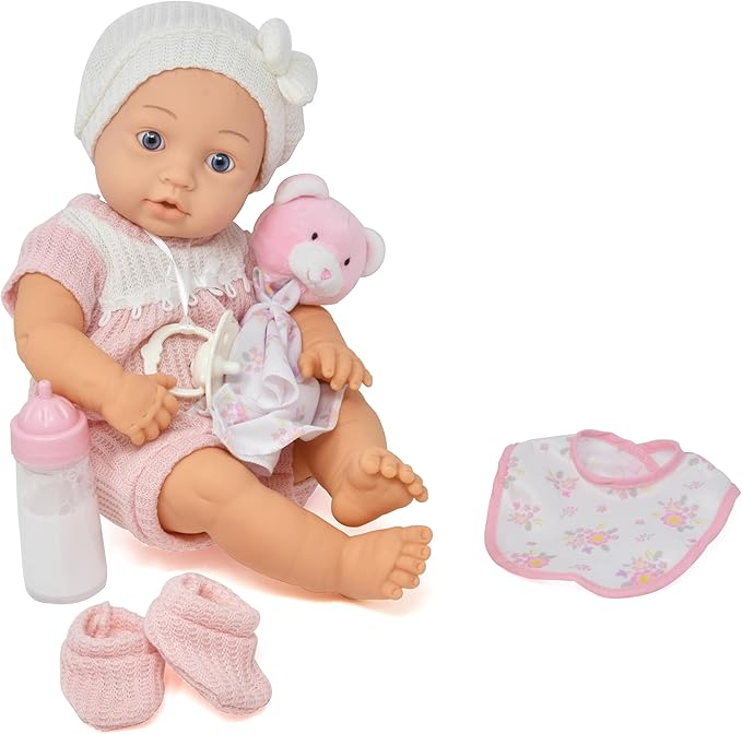 Gift Boutique Realistic 16" Baby Girl Doll with Accessories Pacifier Magic Bottle Bib Blanket Removable Clothes Lifelike Newborn Baby Doll Deluxe Gift Set for Girls Toddlers