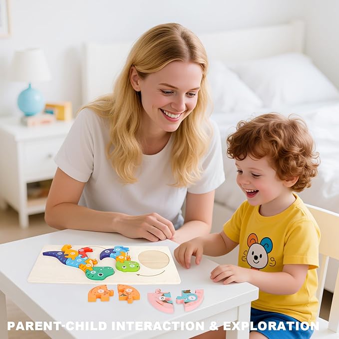 Wooden Puzzles for Toddlers 1-3,Montessori Education Learning Animal Evolution Growth Blocks Jigsaw Puzzle for Toddlers 2-4,Great Gifts for 2 Year Old Boy Girls(6 Pack)