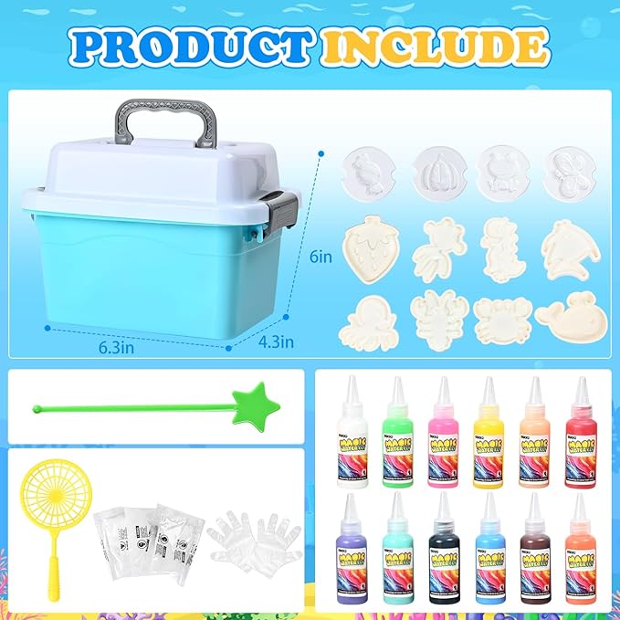 Magic Toy Water Toy Elf Toy Kit, Aqua Toy Fairy Water Gel Kit Creative Magic Toy Water Creation kit, 12 Magic Gels, Arts & Crafts DIY STEM Kits Children's DIY (12 Colors)