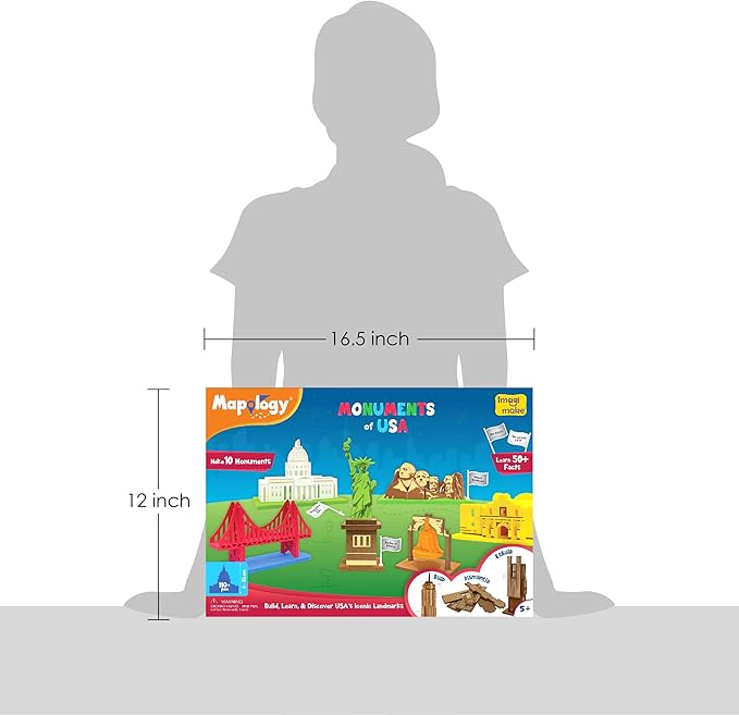 Imagimake Mapology Monuments of USA | 3D Puzzles for Kids | STEM Toys & Games | Educational Toys for Kids 5-7 | Birthday Gift for Boys & Girls Age 5 Years & Up | Christmas 3-D Puzzle for 8-10