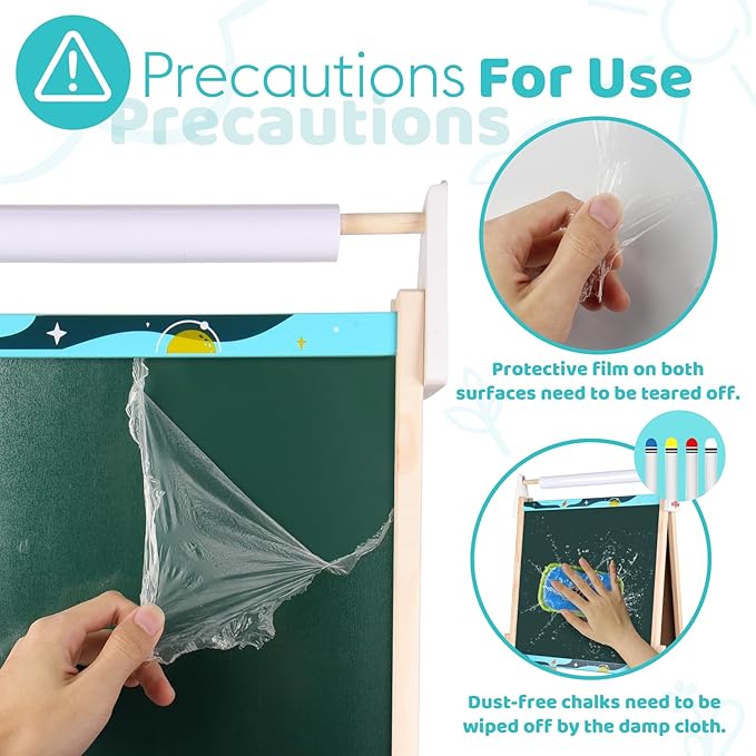 Joyooss Art Easel for Kids, Double Sided Wooden with 98+ Accessories Kids Easel Drawing Board with Magnetic Chalkboard, Dry Erase White Board & Paper Roll Paint Art Easel for Kids Age 2-4 4-8 9-12