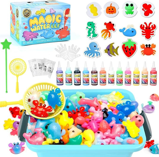 Magic Toy Water Toy Elf Toy Kit, Aqua Toy Fairy Water Gel Kit Creative Magic Toy Water Creation kit, 12 Magic Gels, Arts & Crafts DIY STEM Kits Children's DIY (12 Colors)