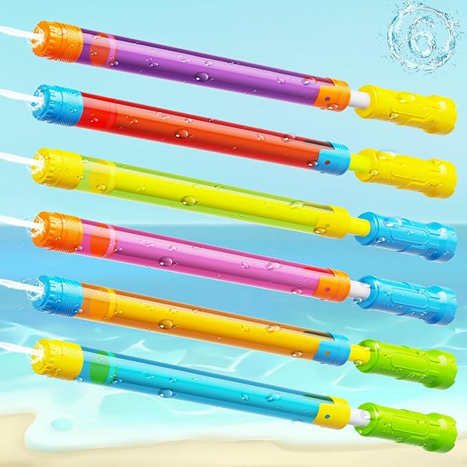 Water Gun Squirt Toys for Kids Adults: Outdoor Super Blaster Water Guns for Kids Age 3-4-5-8-12 Bulk - Fun Water Squirter Toy for Swimming Pool Beach Summer Outside Party Games(6 Pack)