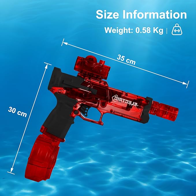 Electric Water Gun for Kids Ages 8-12-Automatic Water Gun-Super Soaker with Automatic High Power,Beach Toys for Summer Outdoor Fun,Perfect Pool and Water Guns Play (Red)