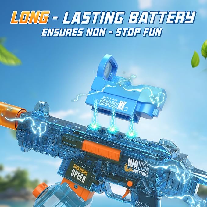 Electric Water Gun for Kids Ages 4-8: Auto Water Suction Powerful Squirt Blaster for Adults Kids, 32FT Spray Distance, Outdoor Summer Toys for Pool Beach Party for Adult Kids, Blue