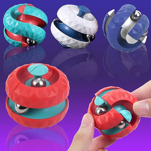 (4 Pcs) Fidget Toys Orbit Ball Toy Pack, Novelty Creative Track Infinity Cube Stress Relief Balls Sensory Toys for Autistic ADHD Kids Adults