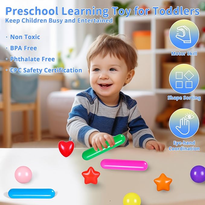 STARBOLO Ball Pit Balls for Toddlers - Colorful 150 Ball Pit Balls Crush Proof Plastic Toy Balls for Toddlers Ball Pits, Ball Pit Play Tent, Baby Pool Water Toys(Rainbow Colors)