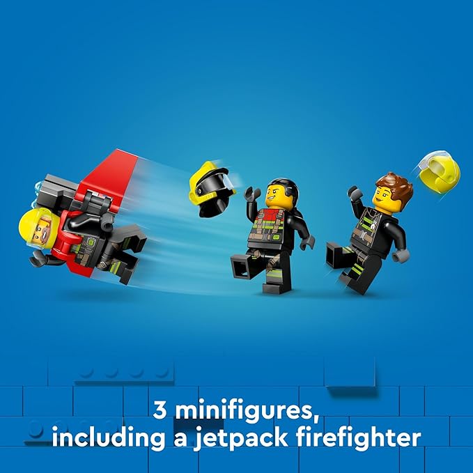 LEGO City Fire Rescue Plane Toy for Kids and Fans of Firefighter Toys, Fun Birthday Gift Idea for Boys and Girls Ages 6+ who Love Airplane Toys and Imaginative Play, Includes 3 Minifigures, 60413