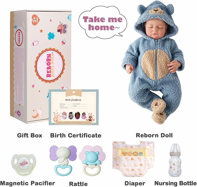 BABESIDE Lifelike Reborn Baby Dolls Boy - 18-Inch Soft Weighted Body Realistic-Newborn Baby Doll Soft Body Real Life Baby Dolls with Toy Accessories