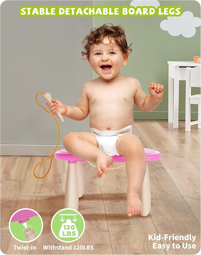 Magnetic Drawing Board, Doodle Board for Toddlers Toys Age 1-2, Magnetic Writing Board, Preschool Learning and Educational Toys for 1 2 3 Years Old Girl Boy Gift for Birthday, Christmas(Rose Red)