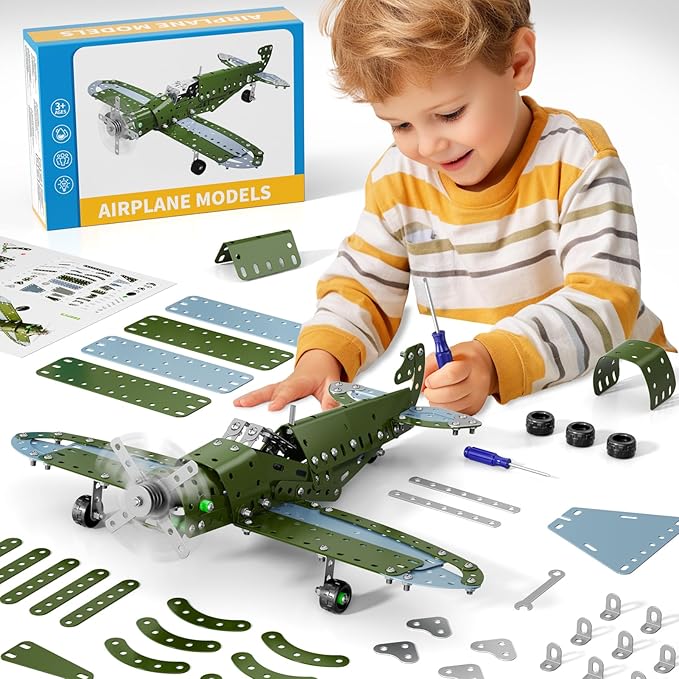Model Airplane Building Toys for Kids 8 9 10 11 12 Years Old - DIY Building Projects Toys, Educational Assembly Science Kit, Birthday Airplane Birthday Gifts for Teenagers Boys Ages 8-12-16