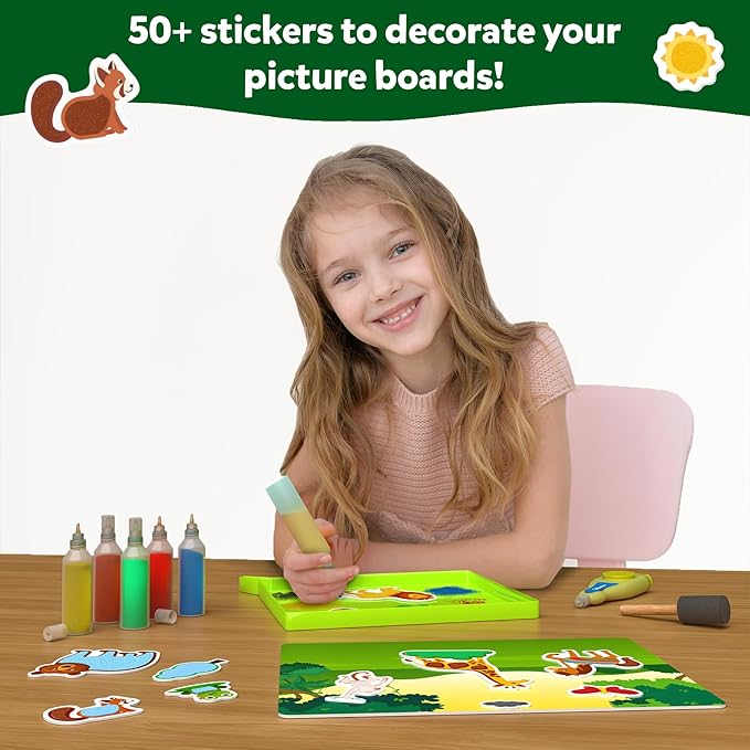 Skillmatics Sand Art Activity - Animals, Create & Stick 50+ Colorful Stickers, Creative Craft Kits & Supplies for Kids, Gifts for Girls & Boys Ages 4, 5, 6, 7, 8, 9, 10