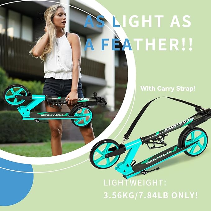 Kids & Adults Kick Scooter – 2 or 3 Wheel Options (LED on 3-Wheel) for Outdoor Fun & Commuting, Foldable and Portable, Adjustable Handle, Anti-Slip Deck (Ages 3 to Adult),Birthday Gift