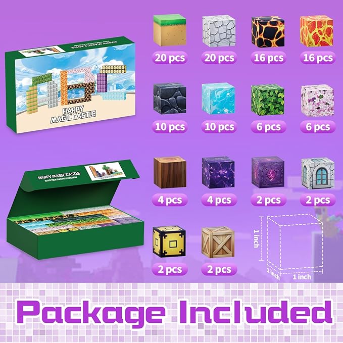 Magnetic Blocks-120 PCS Large Magnetic Building Blocks Toy for Age 3+,STEM Montessori Sensory Toys for Kids Boys Girls 3 4 5 6 7 8 9 10, Kid's Gift for Birthday Easter Halloween