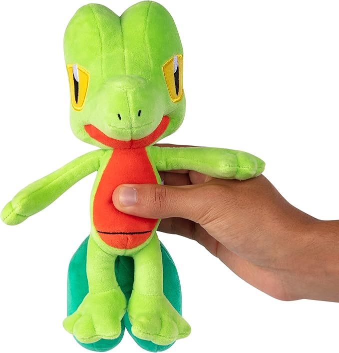 Pokemon 8" Treecko Plush - Officially Licensed - Ruby and Sapphire Starter Figure - Authentic Soft Stuffed Animal Toy - Gift for Kids, Boys, Girls - 2+
