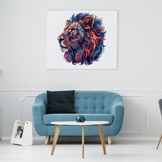 Wooden Puzzles for Adults,Lion Wooden Jigsaw Puzzles 200pcs,11.4X10.6in,Medium,Unique Shape Animal Adult Puzzles,Irregular Wood Puzzles Creative Gift for Adults and Kids Family Game