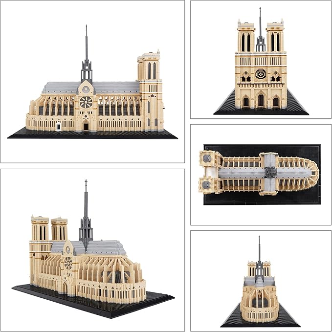 Building Blocks, Architecture Notre Dame de Paris Model Micro Mini Blocks Creative Building Blocks Set, 7380 PCS