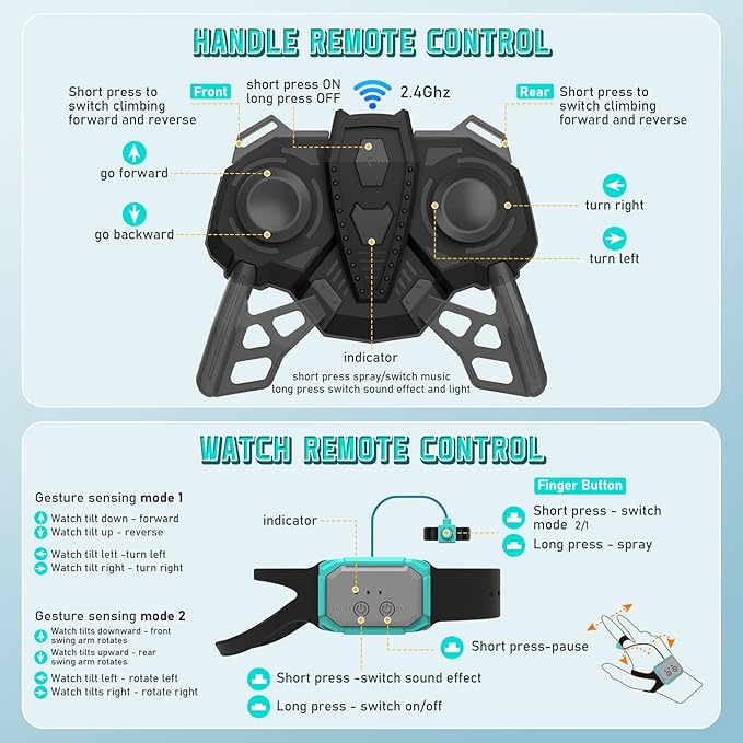 8WD Gesture Sensing Stunt Rc Cars Toys for Boys Age 6-13, Hand Remote Control Climbing Car, Toy for Kids 6 7 8 9 10 11 12+ Years Old Christmas Birthday Coolest Best Gift Ideas for Boy (Black)