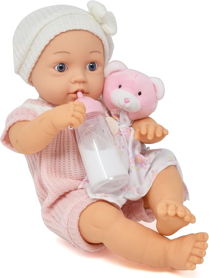 Gift Boutique Realistic 16" Baby Girl Doll with Accessories Pacifier Magic Bottle Bib Blanket Removable Clothes Lifelike Newborn Baby Doll Deluxe Gift Set for Girls Toddlers