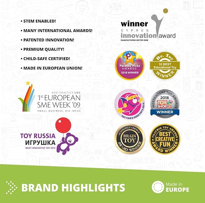 Engino: Qboidz Farm Tractor - 10 Model Brick Building Set, Toy Construction, Coloring-Math Activities, Stack-Click Assembly, STEM Play-Learn, Kids 4+